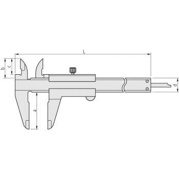 Subler mecanic profesional Mitutoyo® cu ciocuri superioare incrucisate 0 - 300 x 0.02 mm