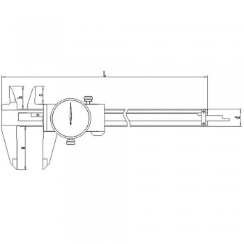 Subler mecanic cu cadran 1 mm pe rotatie domeniu 0-200mm citire 0.01mm