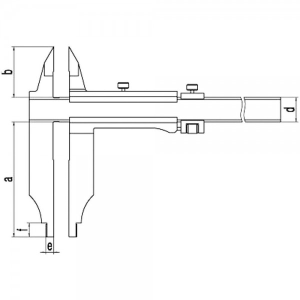Subler mecanic cu falci paralele 0-400mm x 150mm citire 0.02mm si reglaj fin