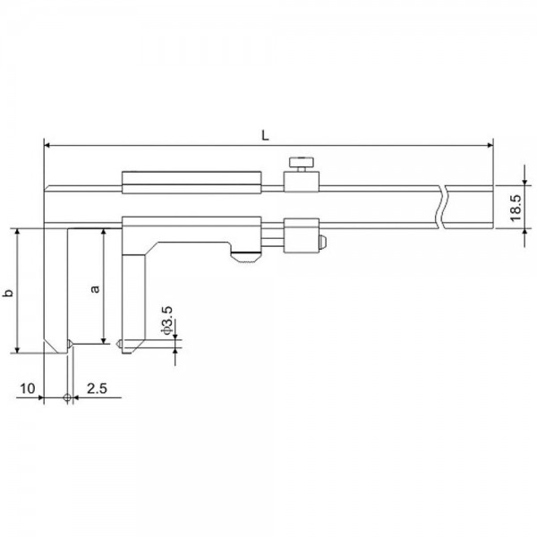 Subler mecanic pentru discuri de frana 0-50mm x 80mm citire 0.1mm si reglaj fin