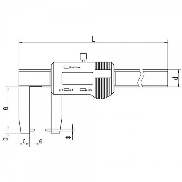 Subler digital cu falci lungi 0-300mm x 100mm x 0.01mm pentru caneluri exterioare